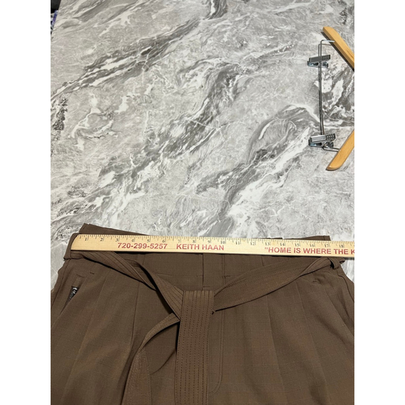 Women's Athleta Skyline Plaid Ankle Cropped Pants Size 12 Brown - Picture 8 of 12